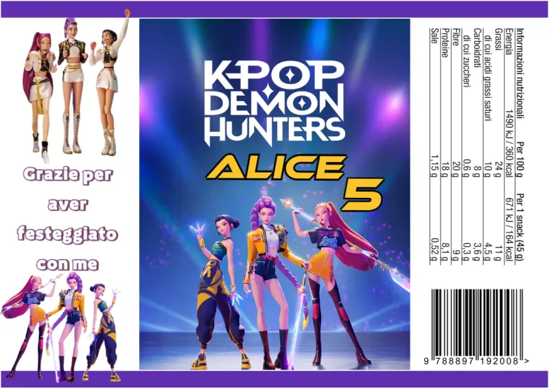 30 Sacchetti k pop demon hunters personalizza buste patatine piccole