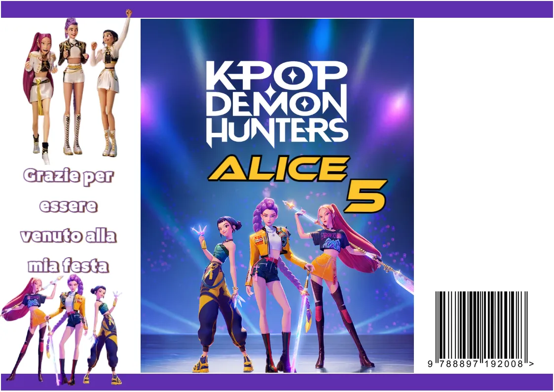 10 bustine sacchetti k pop demon hunters personalizza regalini fine festa