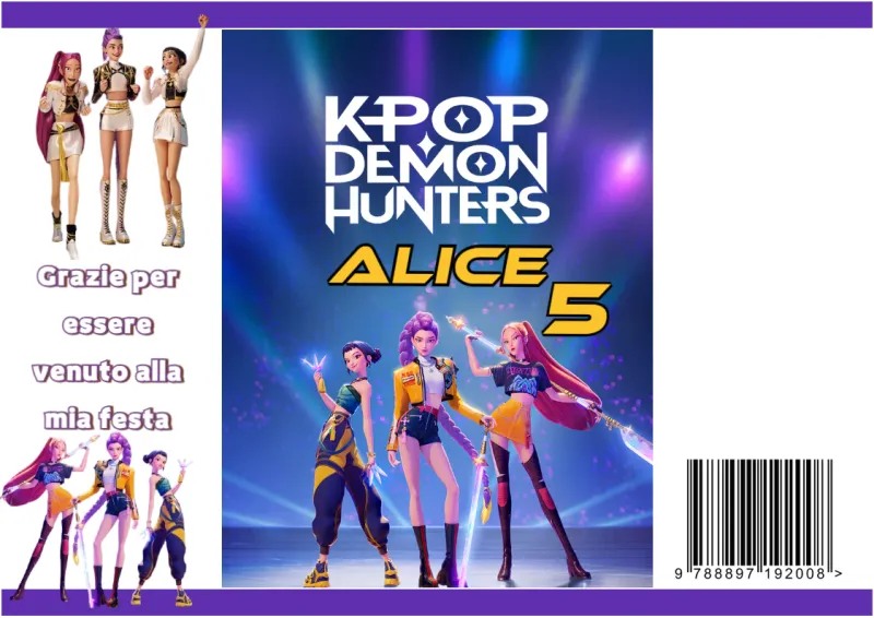 10 bustine sacchetti k pop demon hunters personalizza regalini fine festa