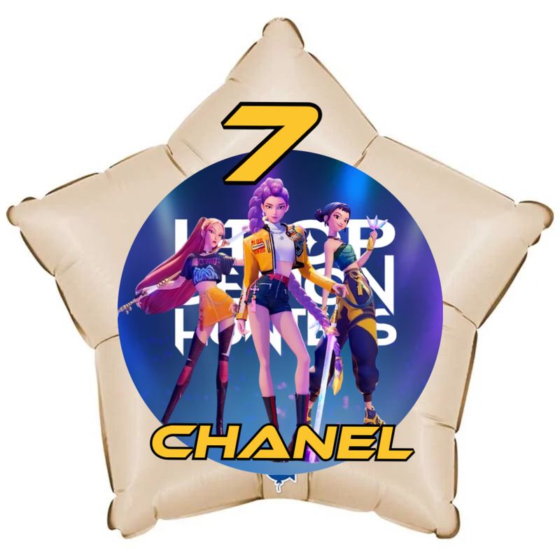 Palloncino k pop demon hunters personalizzati con nome centrotavola compleanno