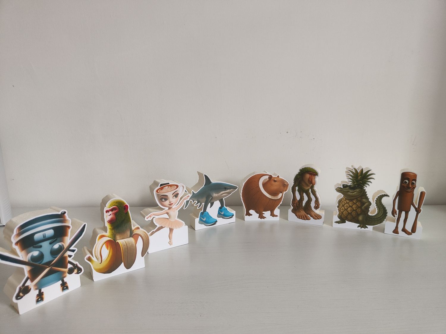 8 sagome polistirolo Brainrot decora basi torte centrotavola