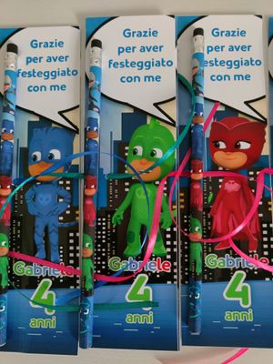 10 Matite segnaposto Pj Masks personalizza regali fine festa