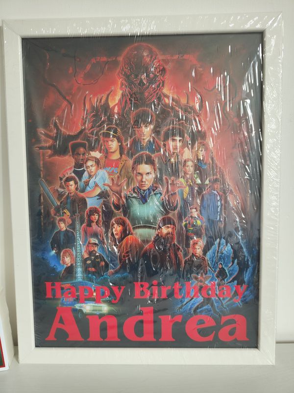 Quadretto Stranger Things personalizza centrotavola kit festa compleanno