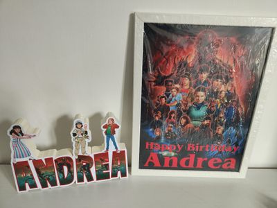 Quadretto Stranger Things personalizza centrotavola kit festa compleanno