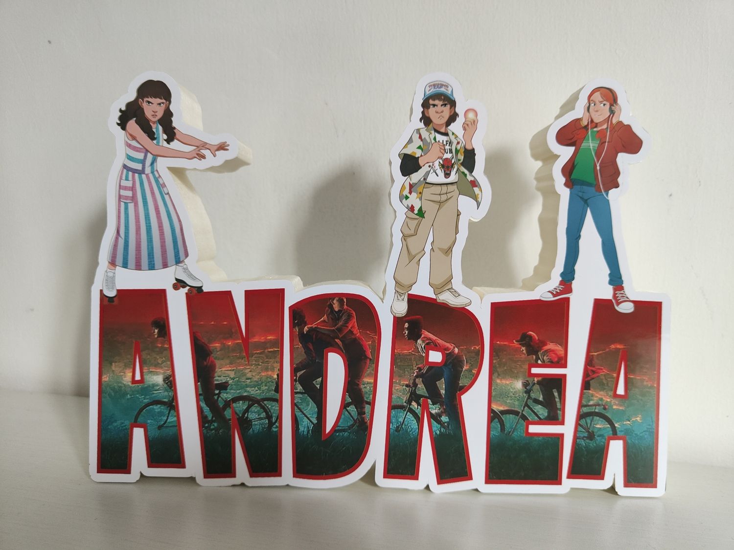 Sagoma scritta nome polistirolo a tema Stranger Things personalizzata