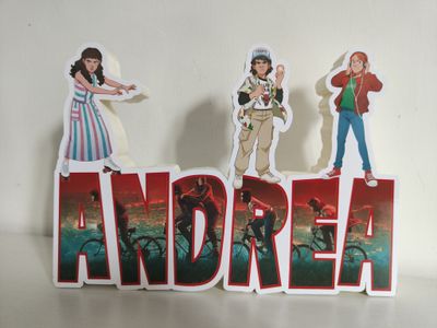 Sagoma scritta nome polistirolo a tema Stranger Things personalizzata