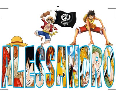 Sagoma scritta nome polistirolo a tema One Piece personalizzata