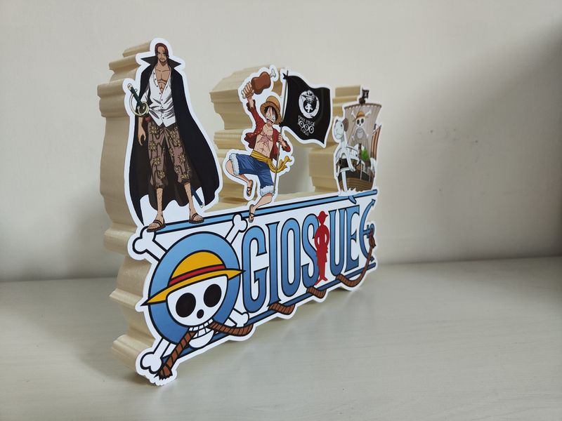 Sagoma scritta nome polistirolo a tema One Piece personalizzata