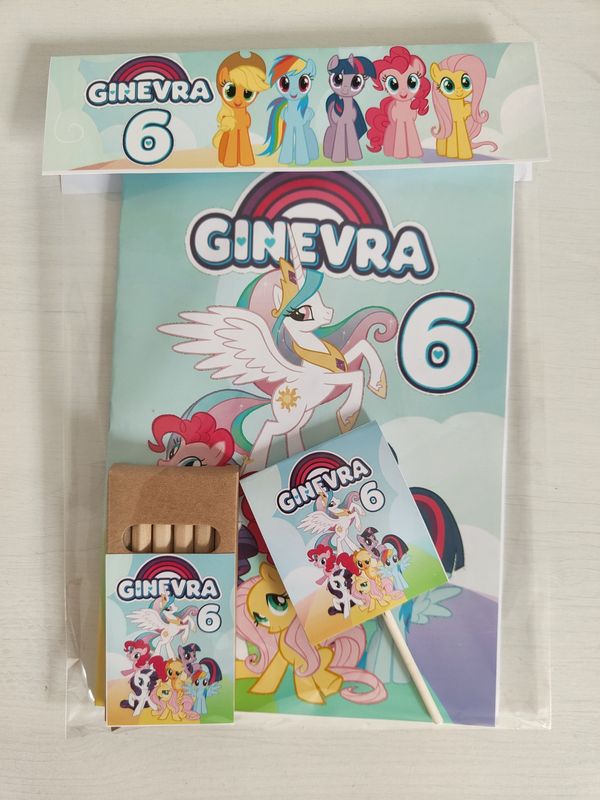Bustina sacchetto My Little Pony personalizza regalo fine festa