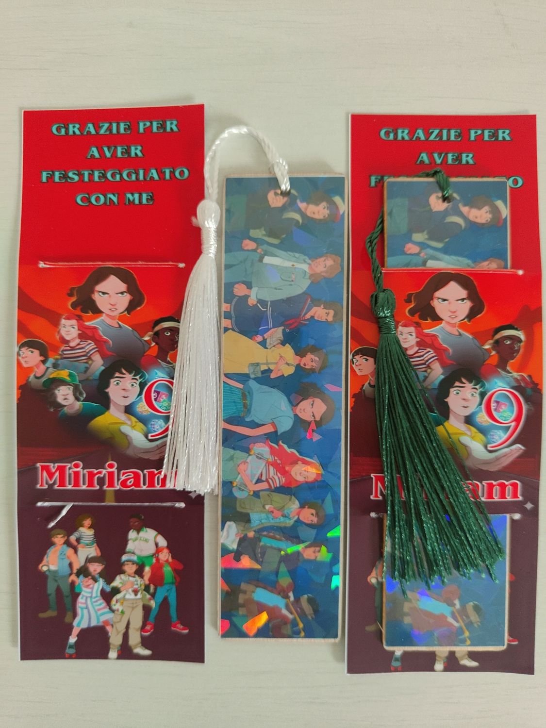 10 Segnalibro legno Stranger Things personalizza segnaposto regalo festa