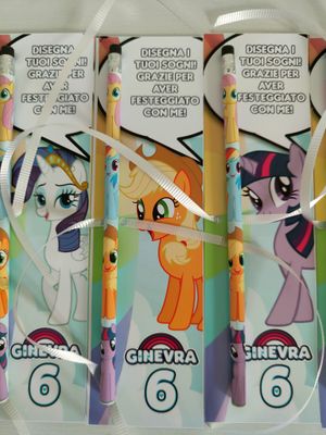 10 Matite segnaposto My Little Pony personalizza regali fine festa