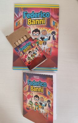 10 set matite colori + 10 libricini da colorare Teen Titans Go