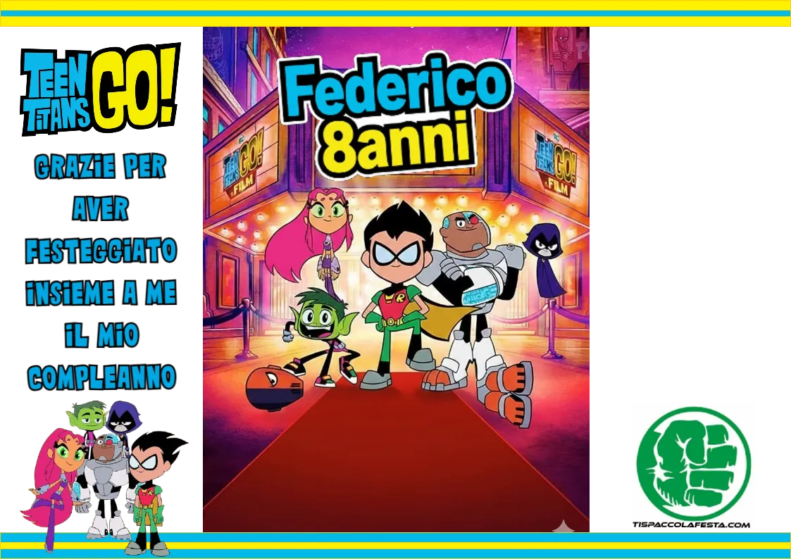30 Sacchetti Teen Titans Go personalizza buste patatine piccole
