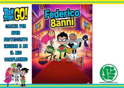 30 Sacchetti Teen Titans Go personalizza buste patatine piccole