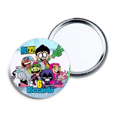 6 specchietti da borsa Teen Titans Go personalizza regali festa per bambine