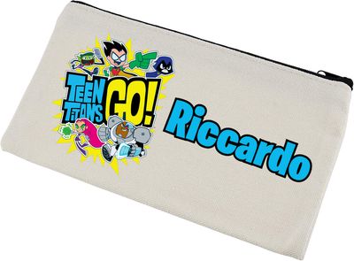 Astucci matite scuola Teen Titans Go personalizza con nomi invitati festa Astucci matite scuola Teen Titans Go personalizza con nomi invitati festa