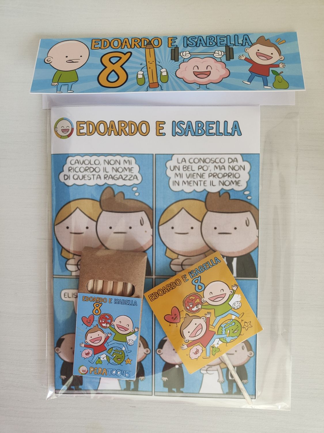 Bustina sacchetto Pera Toons personalizza regalo fine festa