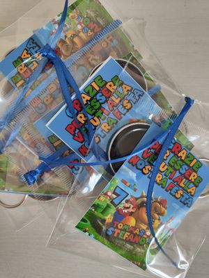 10 Portachiavi zaino super Mario personalizza regali festa