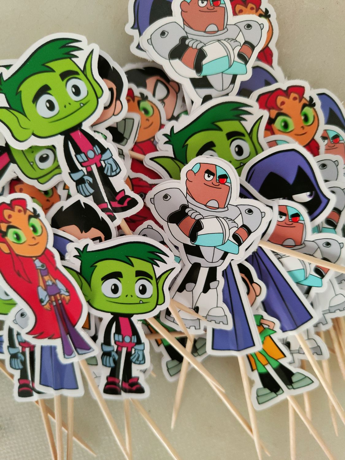 20 topper Teen Titans Go decorazioni bandierine per buffet