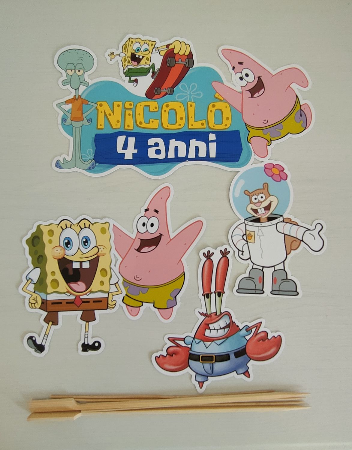 6 Sagome SpongeBob grandi topper cake personalizza torta