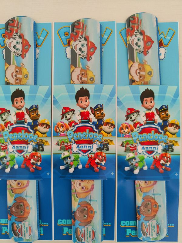 10 braccialetti slap Paw Patrol personalizza regalini festa