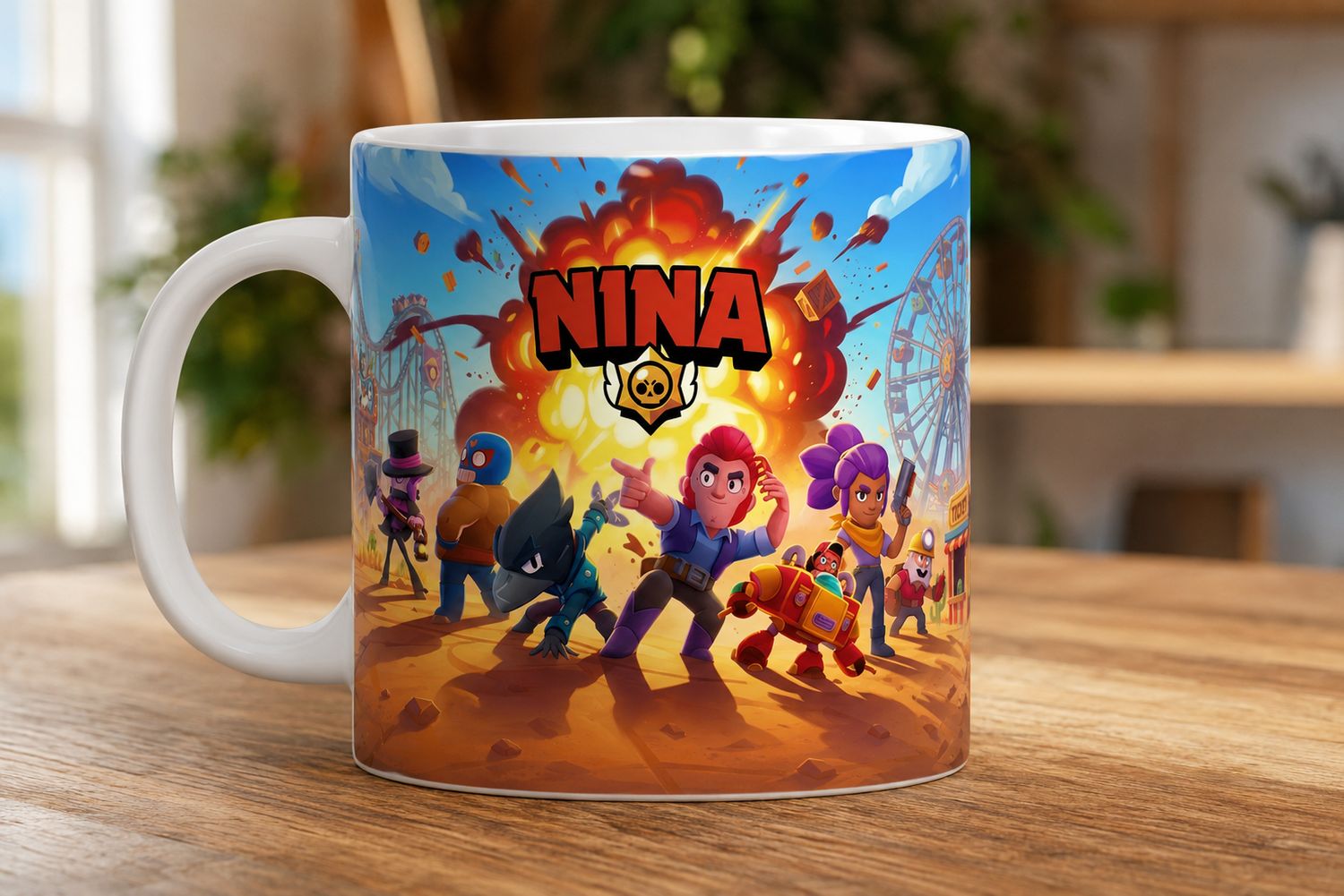 Tazza con foto personalizzabili con nome e frase di augurio