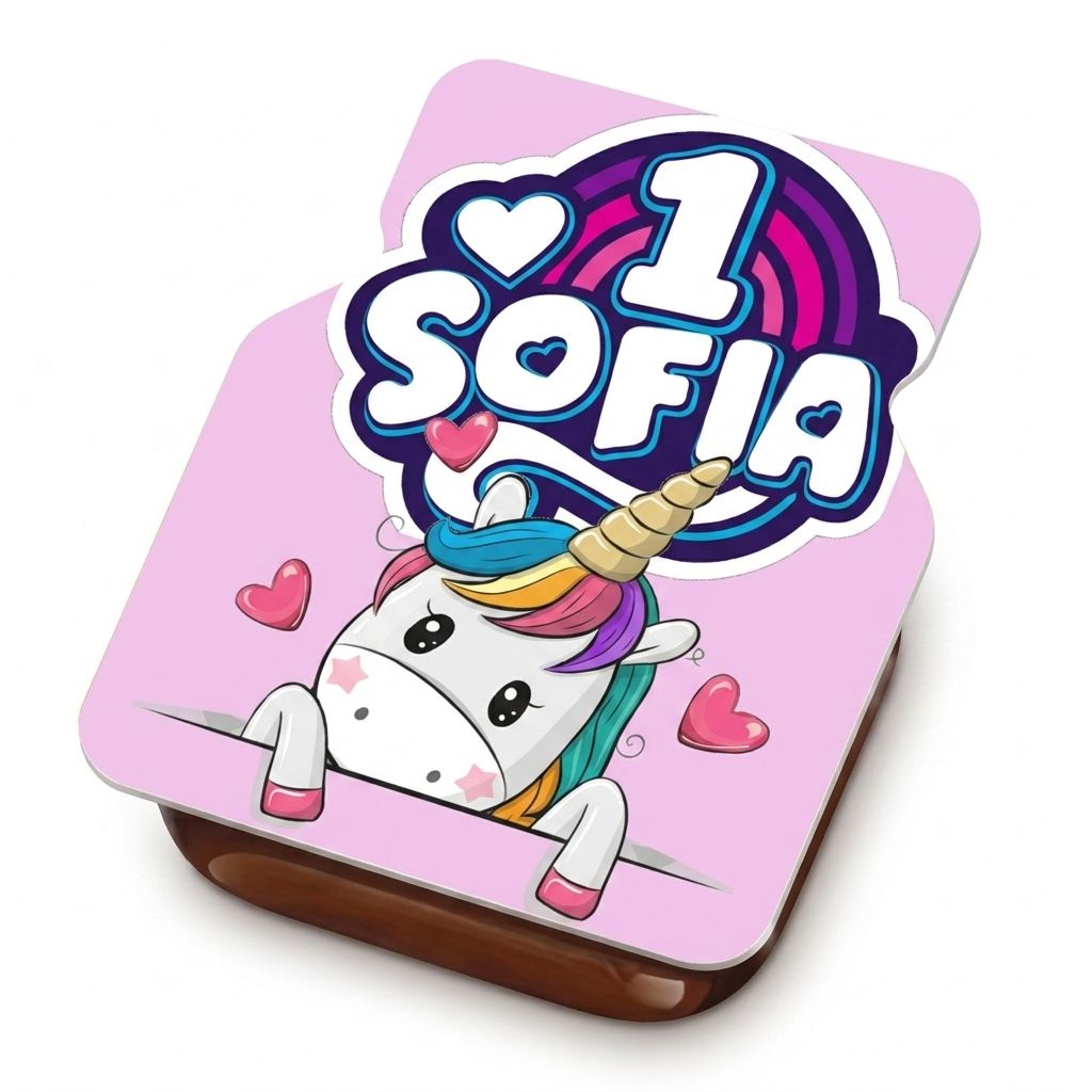 10 Scatoline e adesivi Nutella Unicorno festa personalizzata