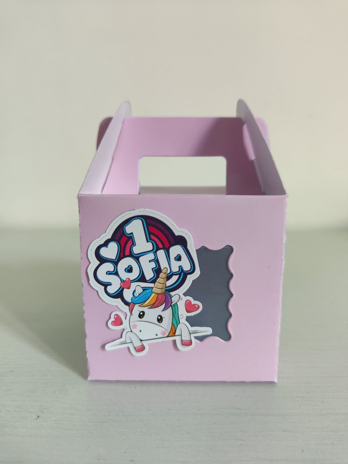 1 Scatolina Unicorno Quadrata personalizza porta regali fine festa