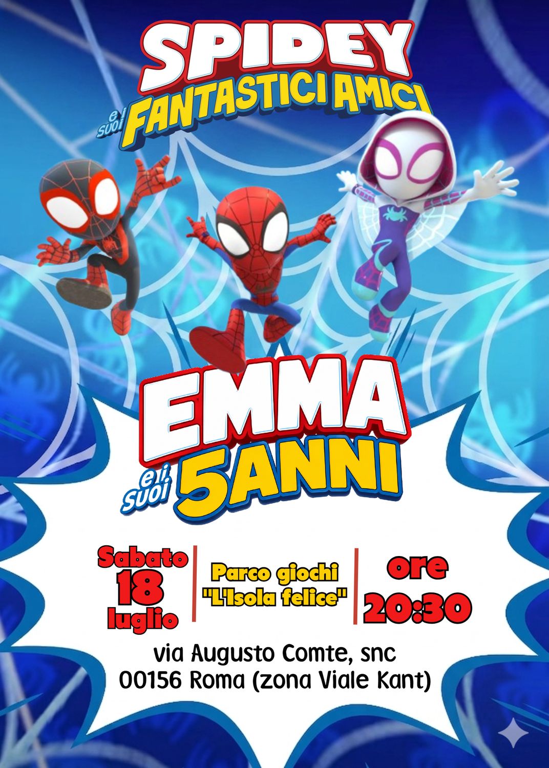 8 biglietti Inviti cartacei Spidey personalizzati feste compleanno