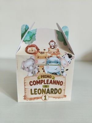 1 Scatolina Safari personalizza porta regalini confetti fine festa
