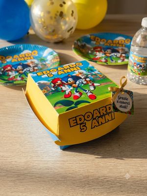 Piatto panino mc donald Sonic personalizza kit festa compleanno