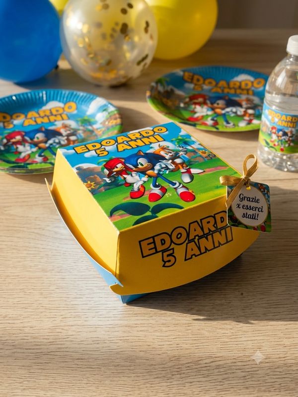 Piatto panino mc donald Sonic personalizza kit festa compleanno Piatto panino mc donald Sonic personalizza kit festa compleanno