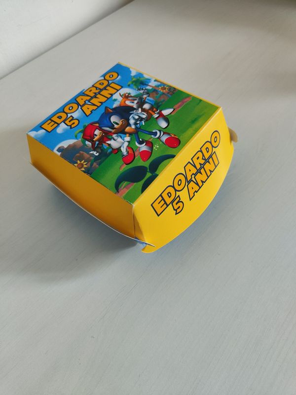 Piatto panino mc donald Sonic personalizza kit festa compleanno