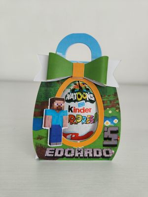 1 Scatolina Ovetto Kinder Minecraft personalizzata 1 Scatolina Ovetto Kinder Minecraft personalizzata