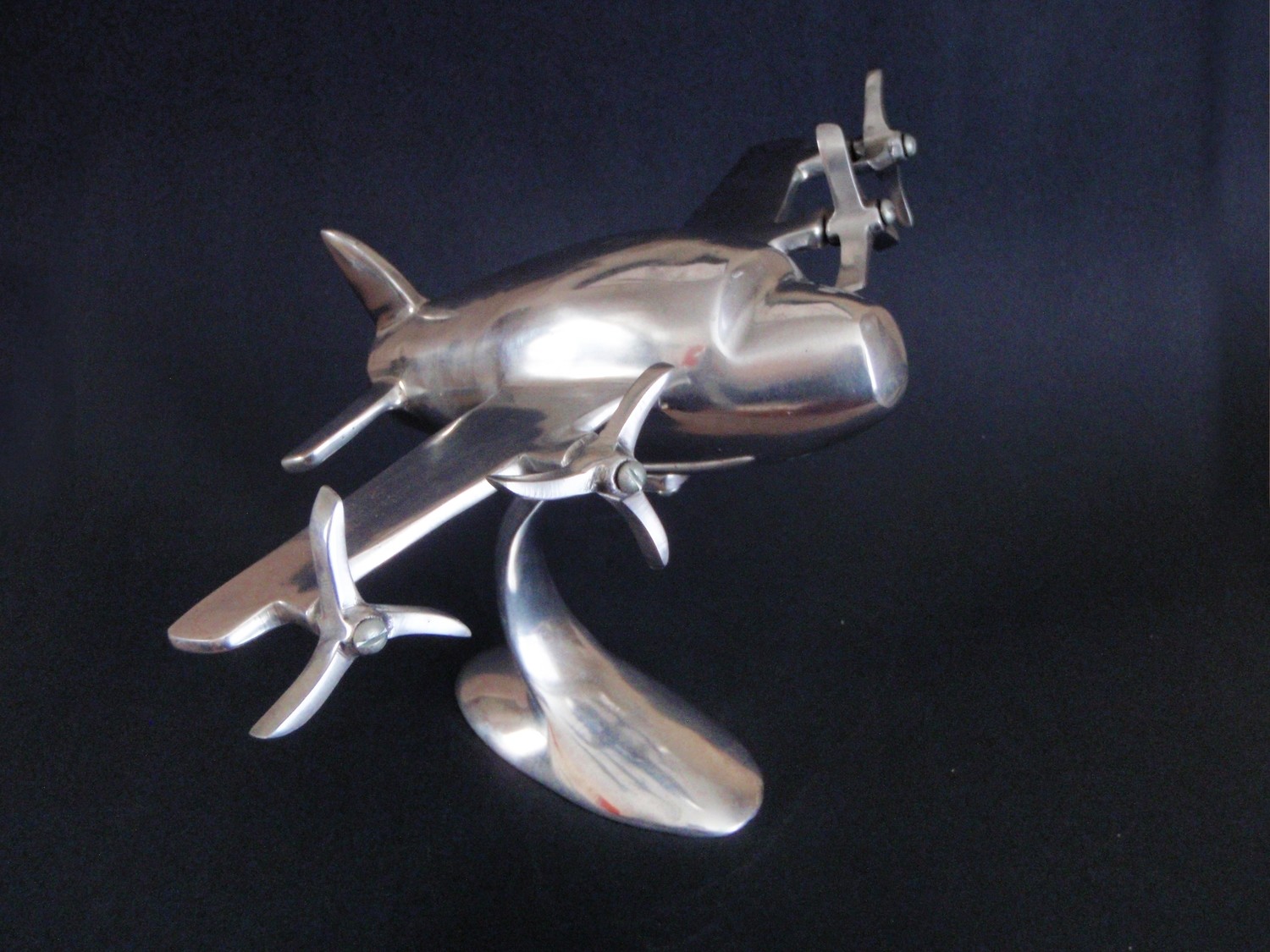 Vintage Airplane Aeroplane Sculpture 1930's Stylized Aluminium Aviation Collectible