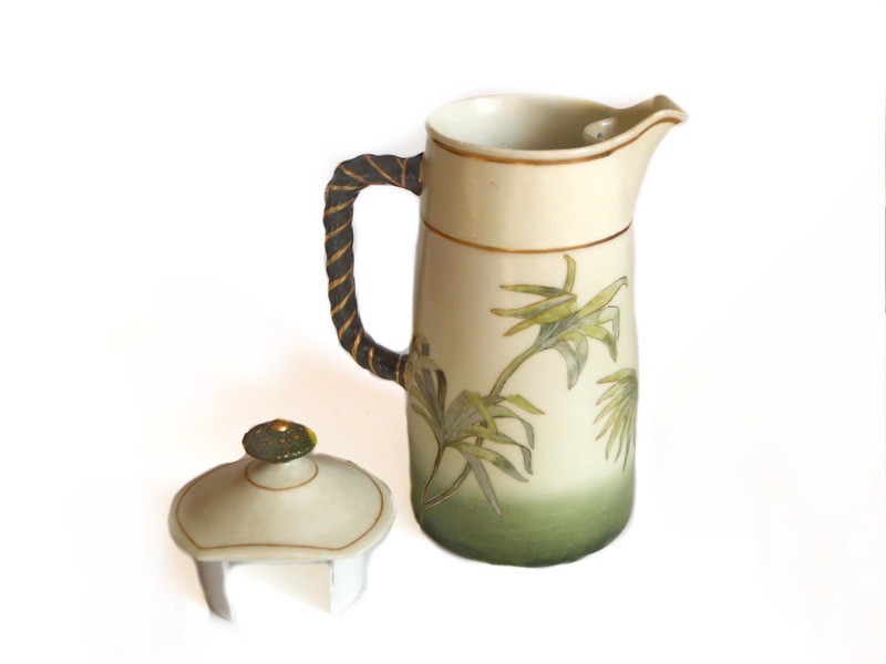 Limoges Porcelain Palm Pitcher