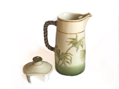 Limoges Porcelain Palm Pitcher