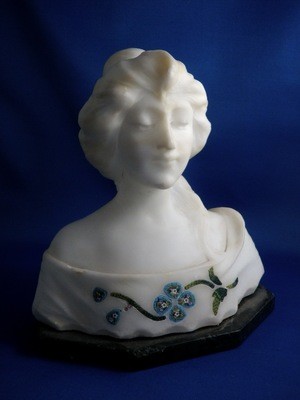 Marble Bust with Inlaid Micro Mosaics 