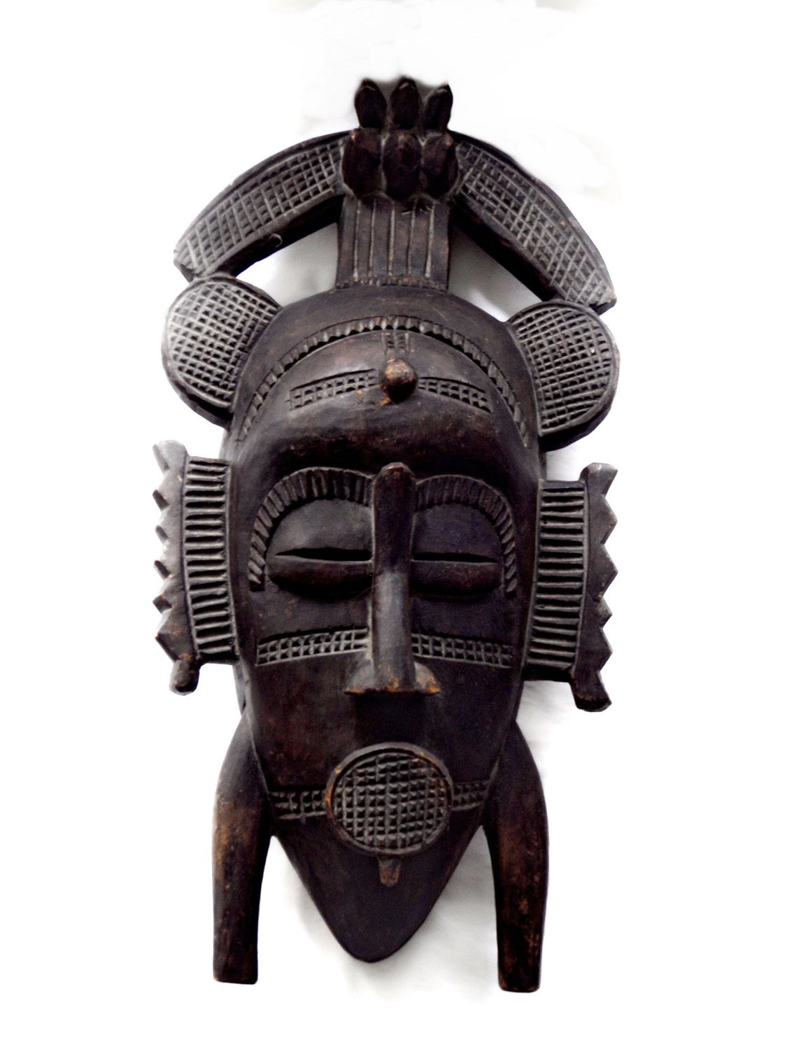 Vintage Senufo Face Mask Ivory Coast Tribal Ethnic Wall Art