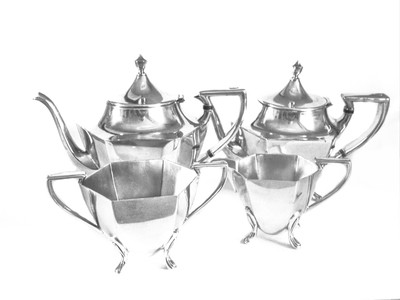 Vintage Rogers Silver 4 pc Art Deco Coffee and Tea Set