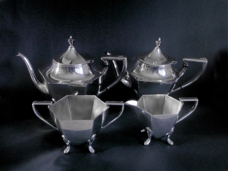 Art Deco Coffee and Tea Set - Rogers Silver Plate 