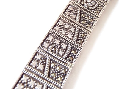 Art Deco Revival Sterling Silver and Crystal Bracelet 