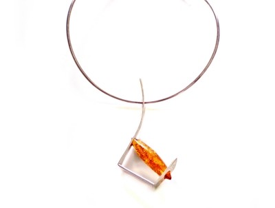 Fabulous Modernist Butterscotch Amber Necklace