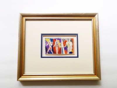 Framed Edward Buk Ulreicht Framed Art Deco Watercolor Painting