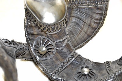 Horn Candleholders with Beautiful Metal Accents