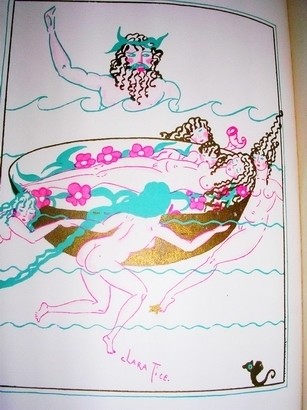 Hand colored and embellished illustrations by Clara Tice