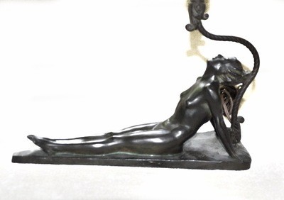 Genuine art deco 1926 Electrolite nude flapper lamp
