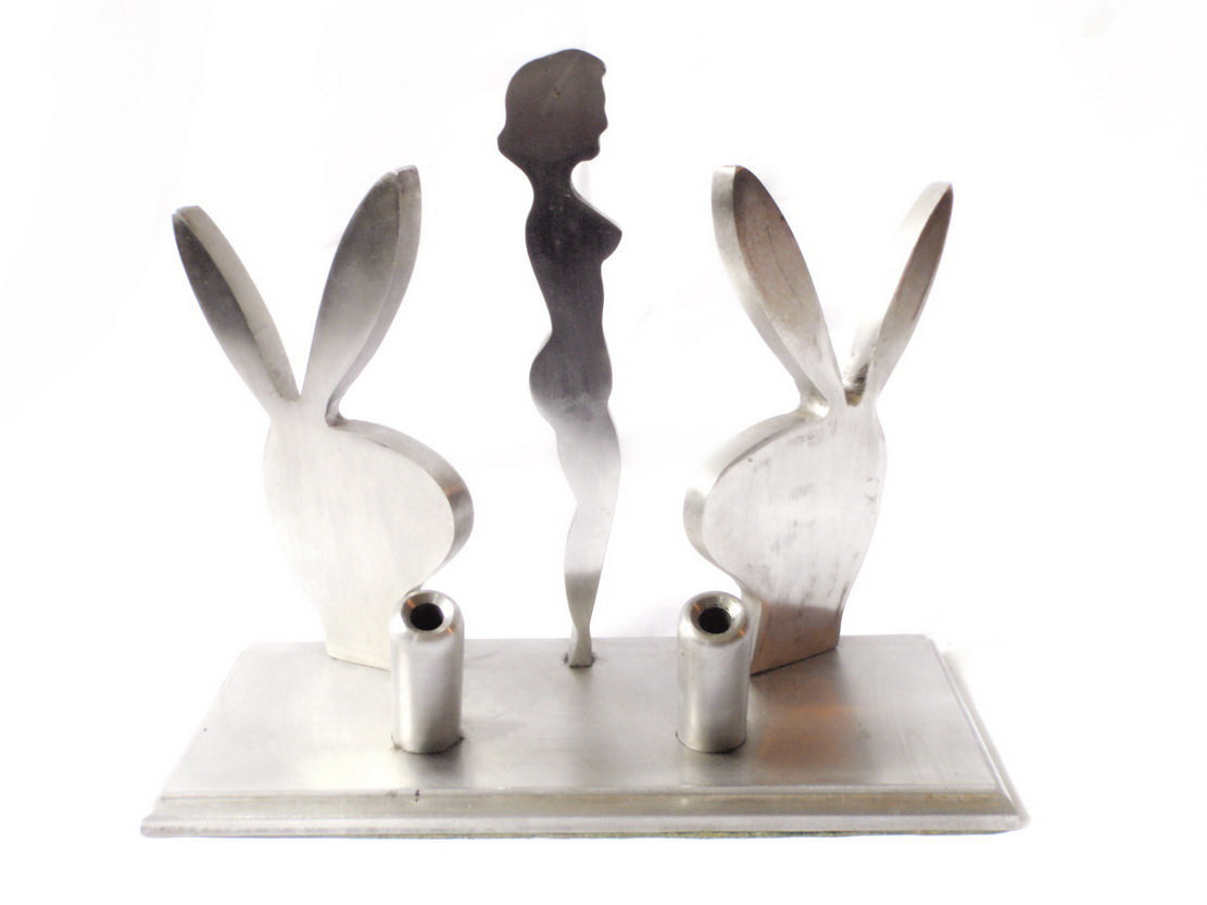 Vintage 1960s Modern Playboy Club Nude Woman and Bunny Pen Holder