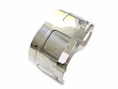 Open silver mid century bracelet cuff
