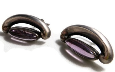 Antonio Pineda sterling silver and amethyst earrings